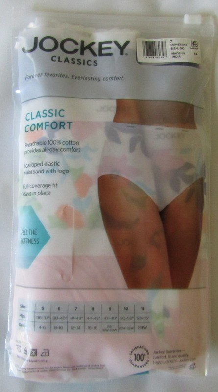 Jockey Classics 100% Cotton Briefs Underwear - Women's Size 7 - New - 3 Pack
