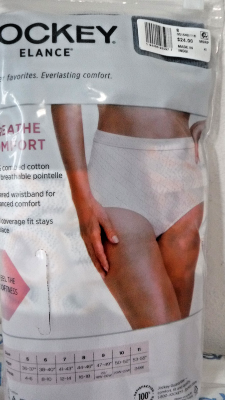 Jockey Elance Breathe 3 Comfort Briefs 100% Cotton Pointelle Sz 8 Blue Plum Mix
