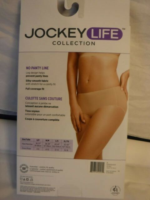 Jockey Life 3 Hip Briefs Size 7 Womens Panties Microfiber Stretch Blue Dot Mix