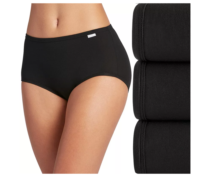 Jockey Supersoft Modal Stretch 3 Briefs Black Panties Size 6 Modal Spandex