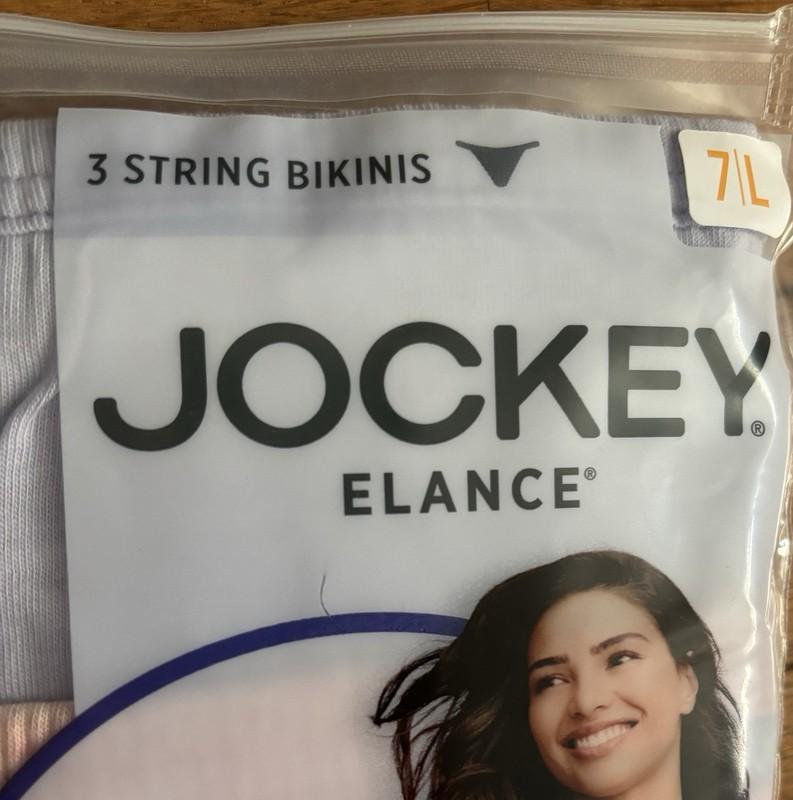 Jockey Women's Size 7 Or Large Elance String Bikini 3 Pack 100% Cotton Comfort