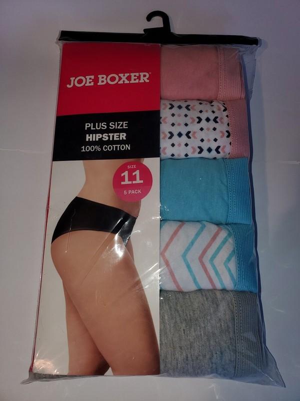 Joe Boxer Women's 100 Cotton Plus Size Hipster Brief Panties 5-pack & 4 More