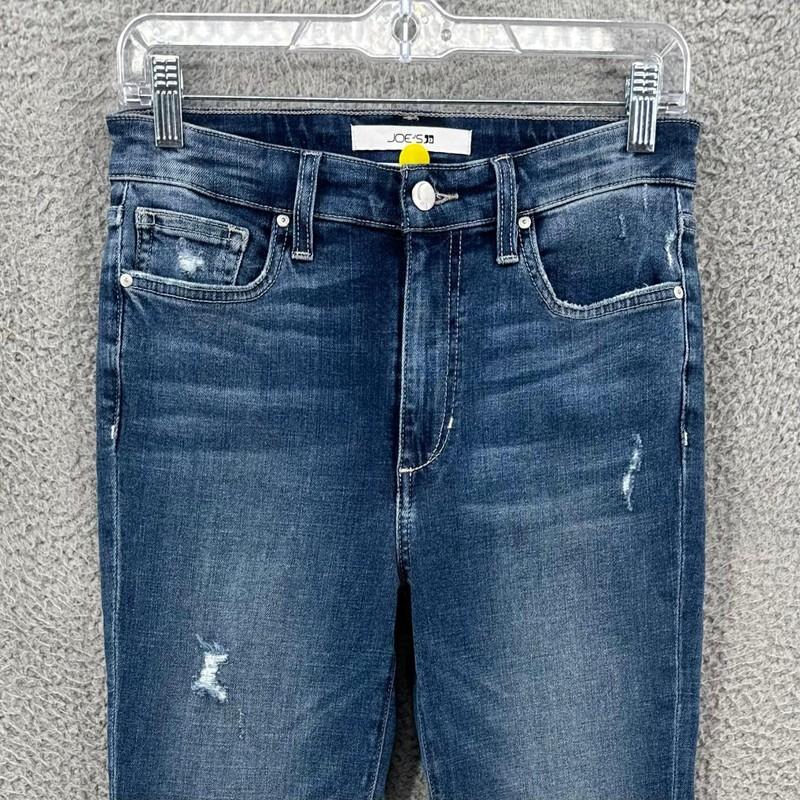 Joe's Jeans High Rise Skinny Ankle Distressed Women's Size 27 Stretch Blue 11062