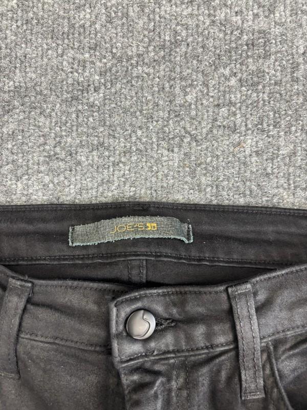 Joe's Jeans Womens 28 Black Skinny Ankle Coated Denim Ruched Moto Made In USA