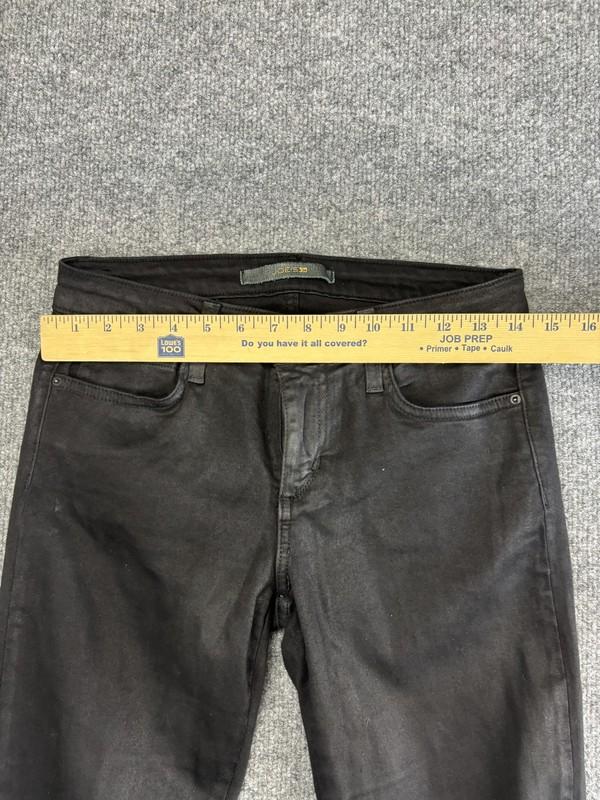 Joe's Jeans Womens 28 Black Skinny Ankle Coated Denim Ruched Moto Made In USA