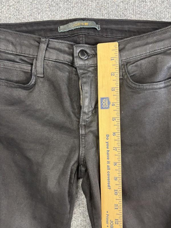 Joe's Jeans Womens 28 Black Skinny Ankle Coated Denim Ruched Moto Made In USA