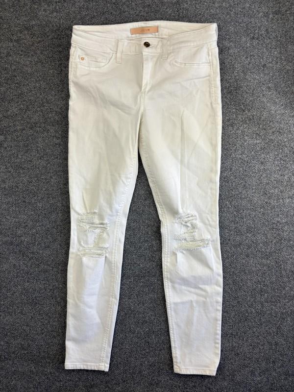 Joe's Jeans Womens 28 White Flawless Icon Skinny Ankle Distressed Stretch Denim