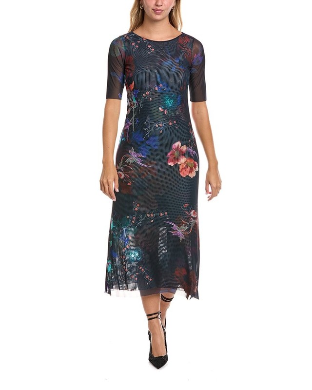 Johnny Was Astrid Mesh Midi Dress Women's