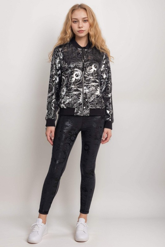 Johnny Was Black Bee Active Drop Shoulder Bomber Jacket A7324-O
