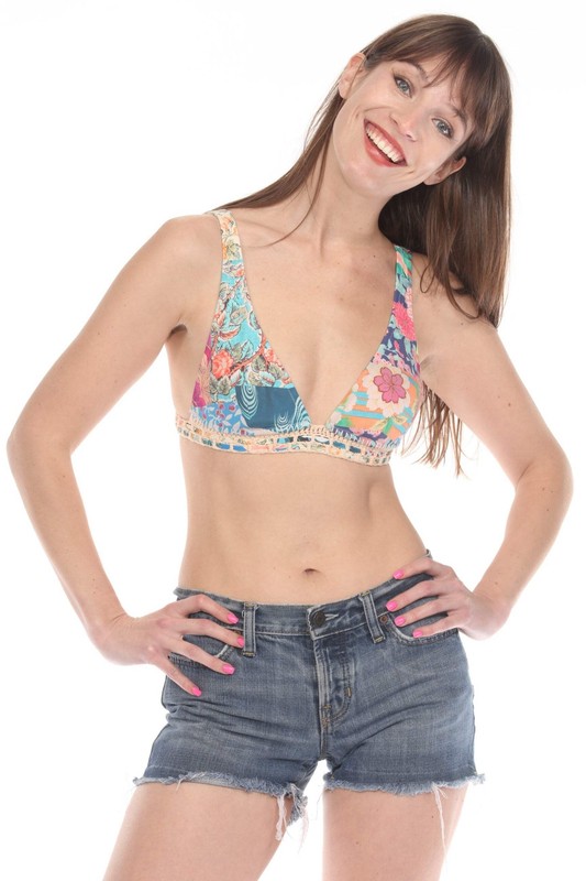 Johnny Was Caribbean Crochet Halter Bikini Top CSW7121BH