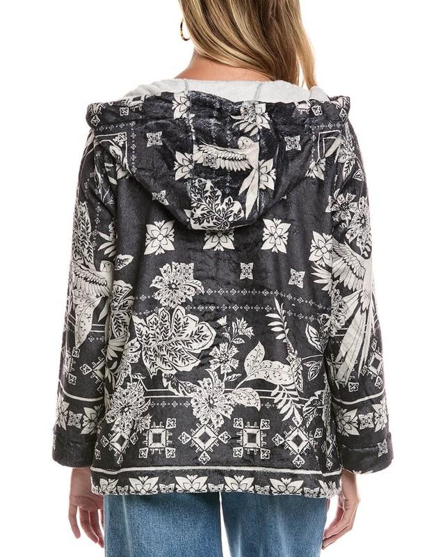 Johnny Was Joan Zip Hoodie Sherpa Jacket Women's