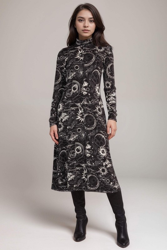 Johnny Was The Janie Favorite Seamed Mock Neck Dress T37424-O
