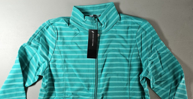 Jones New York Women's Full Zip Mock Neck Jacket Jade Small