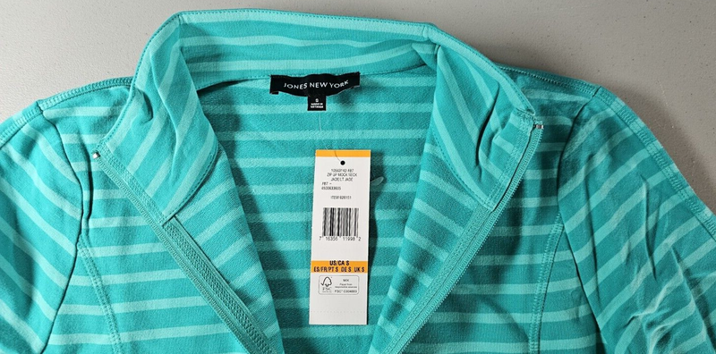 Jones New York Women's Full Zip Mock Neck Jacket Jade Small