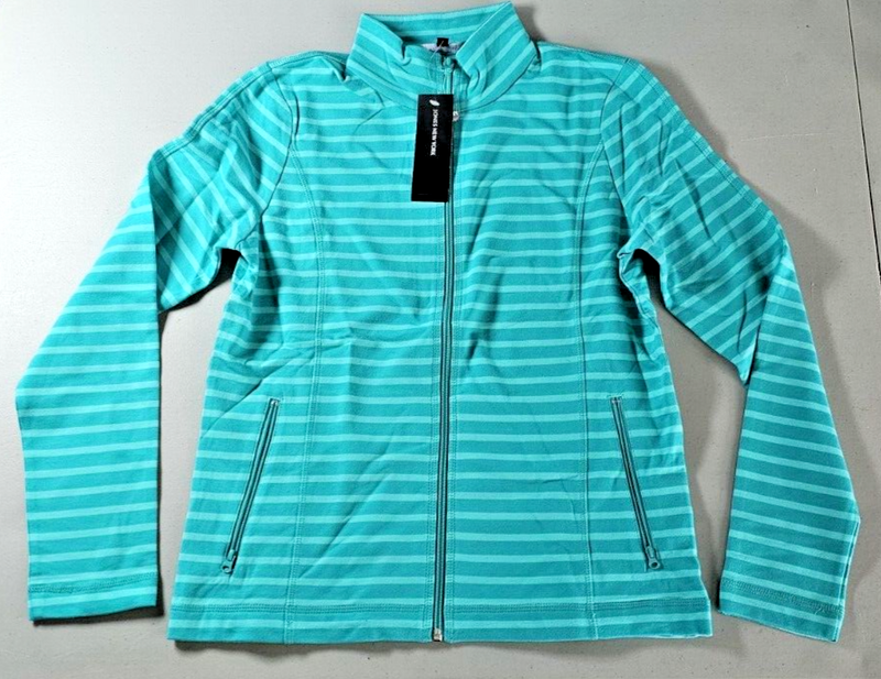 Jones New York Women's Full Zip Mock Neck Jacket Jade Small