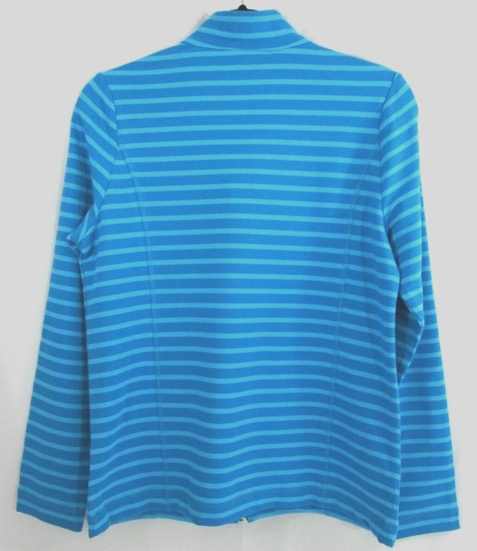 Jones New York Women's Full Zip Mock Neck Jacket Turquoise Small