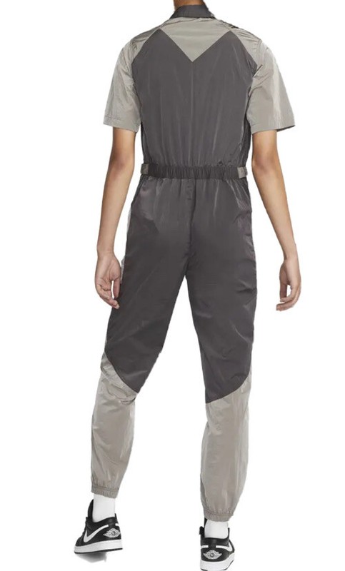 Jordan Essentials Women's Flight Suit Jumpsuit Gray Size Large DD7063-082