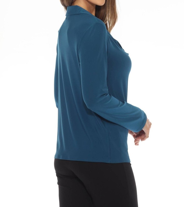 Joseph Ribkoff Draped Cowl Neck Long Sleeve Top Size 8 (UK 10)