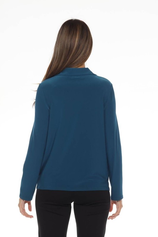 Joseph Ribkoff Draped Cowl Neck Long Sleeve Top Size 8 (UK 10)
