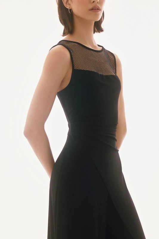 Joseph Ribkoff Embellished Mesh Yoke Jumpsuit Size 8 (UK 10)