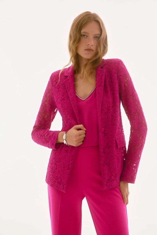 Joseph Ribkoff Geranium Fitted Floral Lace Blazer Jacket 251726