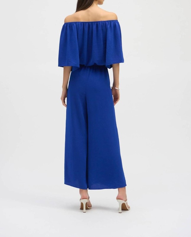 Joseph Ribkoff Off-Shoulder Belted Wide Leg Jumpsuit Size 6 (UK 8)