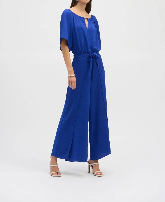 Joseph Ribkoff Off-Shoulder Belted Wide Leg Jumpsuit Size 6 (UK 8)