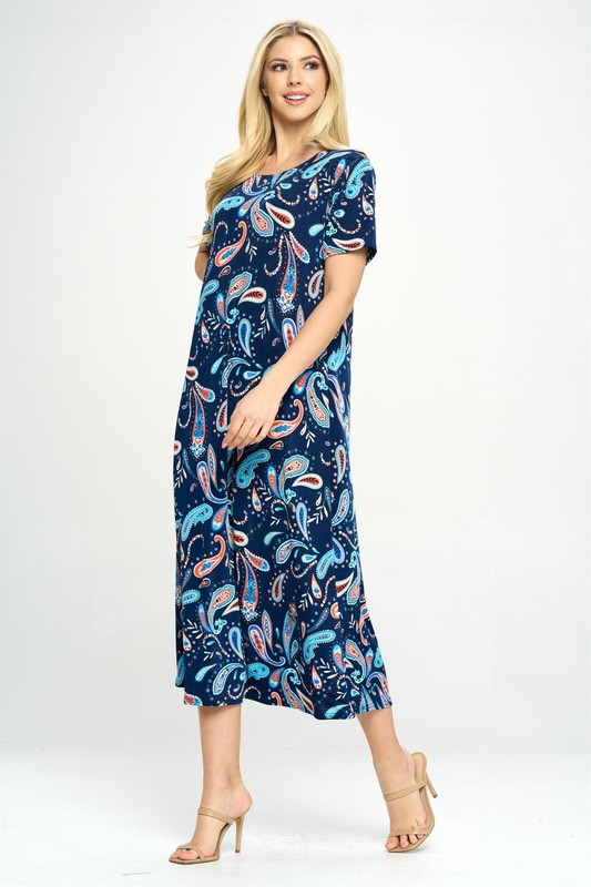Jostar Travel Knit Dress Long A-Line S/S Stretchy NO-IRON Poly/span. 323