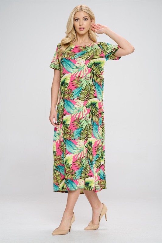 Jostar Travel Knit Dress Long A-Line S/S Stretchy NO-IRON Poly/span. 311