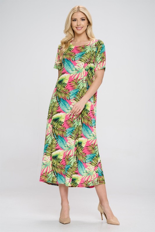 Jostar Travel Knit Dress long A-Line S/S Stretchy NO-IRON poly/span. 311