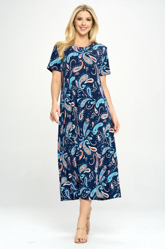 Jostar Travel Knit Dress long A-Line S/S Stretchy NO-IRON poly/span. 323