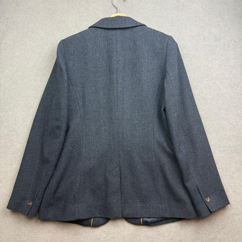 JOULES Tweed Jacket UK 12 Navy WOOL Parade Blazer Hacking Herringbone Country