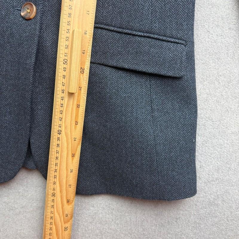 JOULES Tweed Jacket UK 12 Navy WOOL Parade Blazer Hacking Herringbone Country