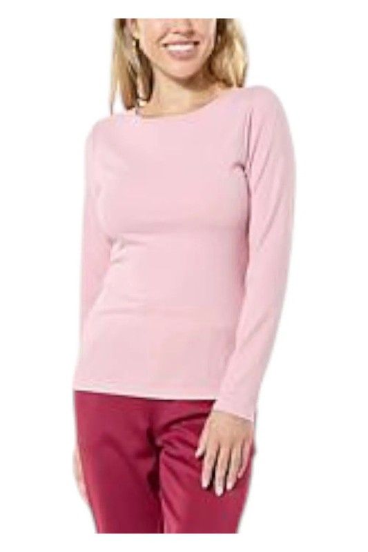 Joy CleanBoss Women's Luxe Sleek & Smooth Boatneck Top Soft Blush
