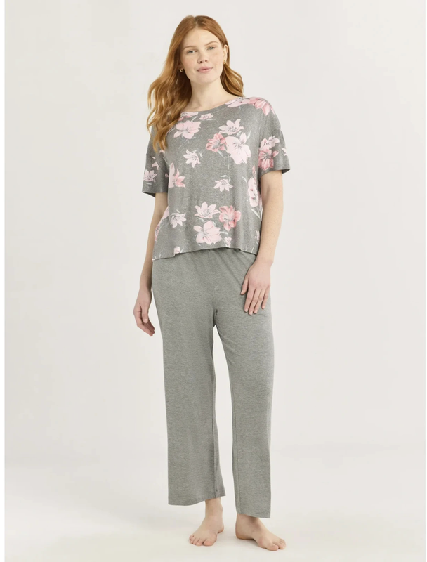 Joyspun Grey Pajama Crop Pant Sizes L XL 2X & 3X You Pick 1