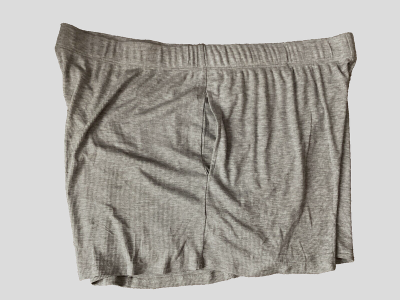 JOYSPUN RIB KNIT GREY ELASTIC WAIST PJ SHORTS Sz L*
