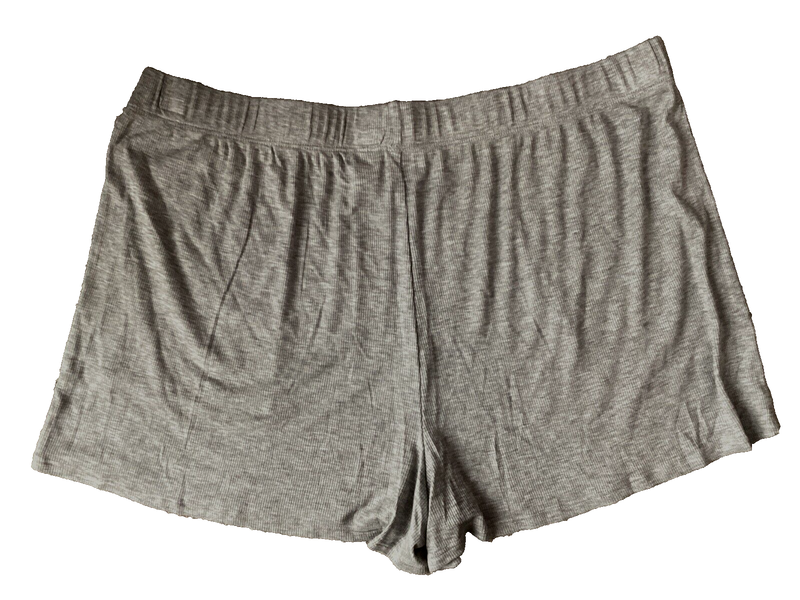 JOYSPUN RIB KNIT GREY ELASTIC WAIST PJ SHORTS Sz L*