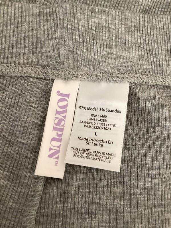 JOYSPUN RIB KNIT GREY ELASTIC WAIST PJ SHORTS Sz L*