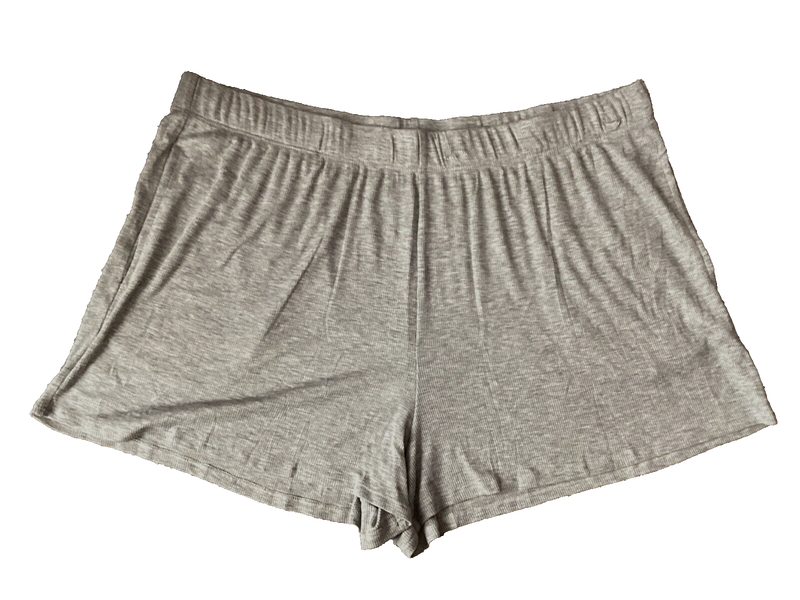 JOYSPUN RIB KNIT GREY ELASTIC WAIST PJ SHORTS Sz L*