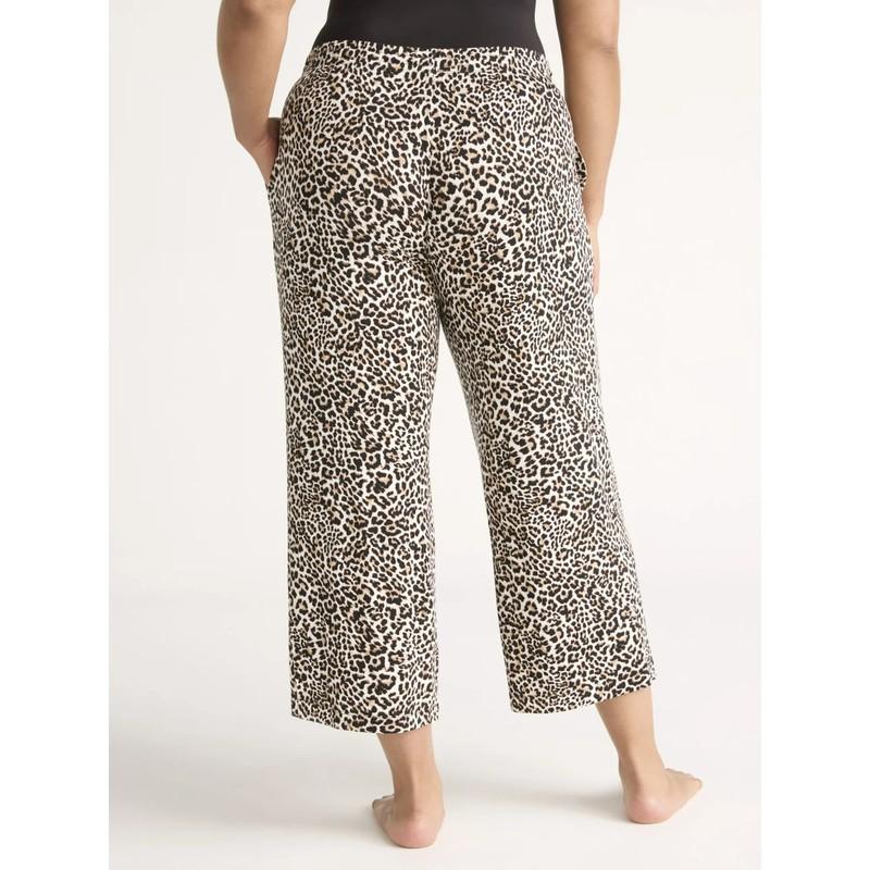 Joyspun White Animal Print Pajama Crop Pant Size L XL 2X Or 3X You Pick 1