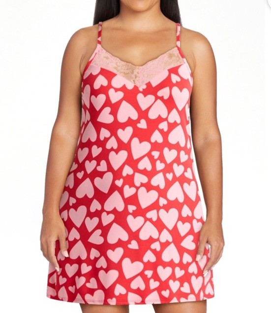 Joyspun Women Mesh Trim Or Lace Front Knit Sleep Chemise Size S -4X New