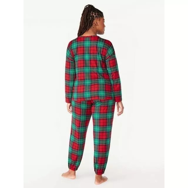Joyspun Women’s XL (16-18) "Cheers" Long Sleeve Tee & Joggers 2-Pc Pajamas Set