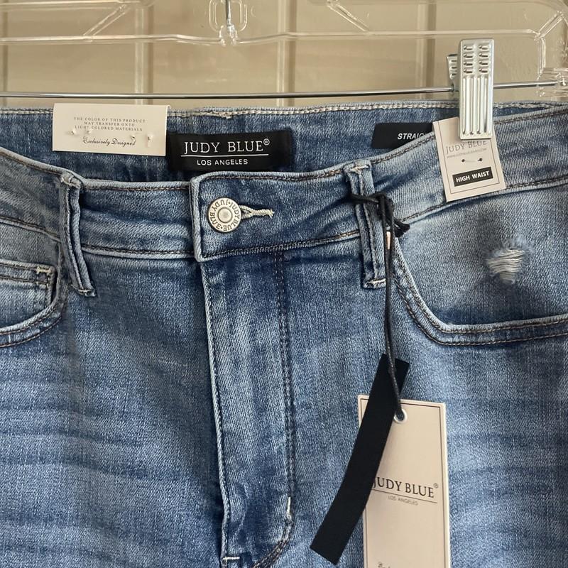 Judy Blue 13/31 Minimal Distress Straight Leg Jeans With Tummy Control