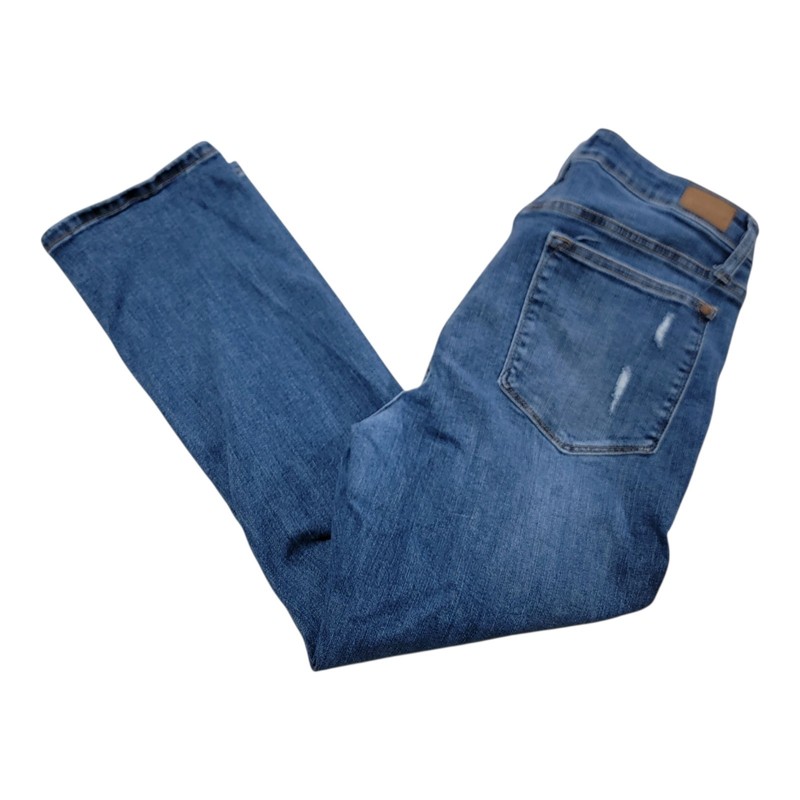 Judy Blue Capri Jean Women’s 15/32 Distressed Blue Denim High Rise Stretch Crop