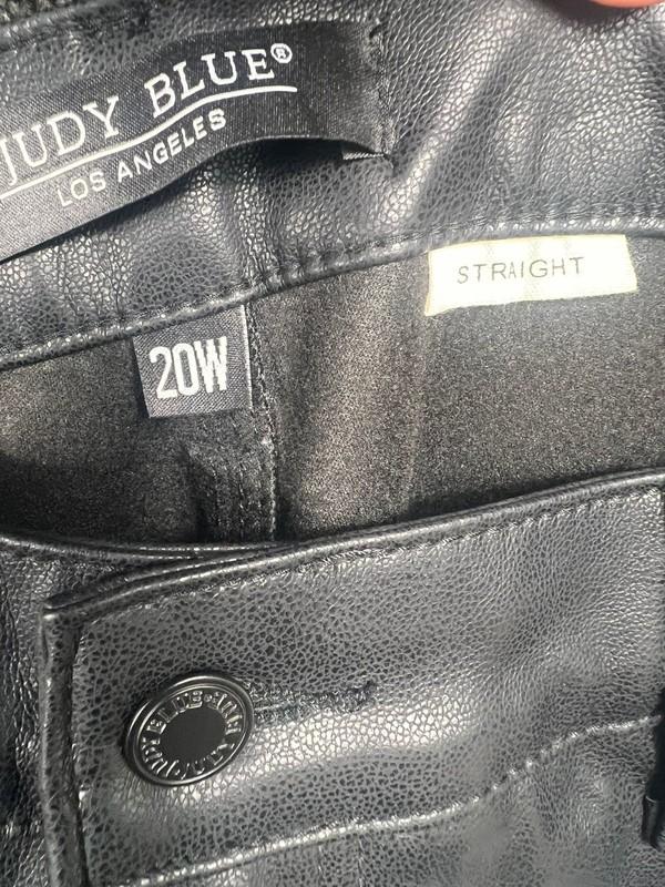 Judy Blue Faux Leather Jeans Womens Size 20W Black Tummy Control High Rise NWT