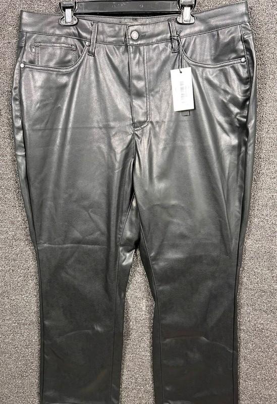 Judy Blue Faux Leather Jeans Womens Size 20W Black Tummy Control High Rise NWT