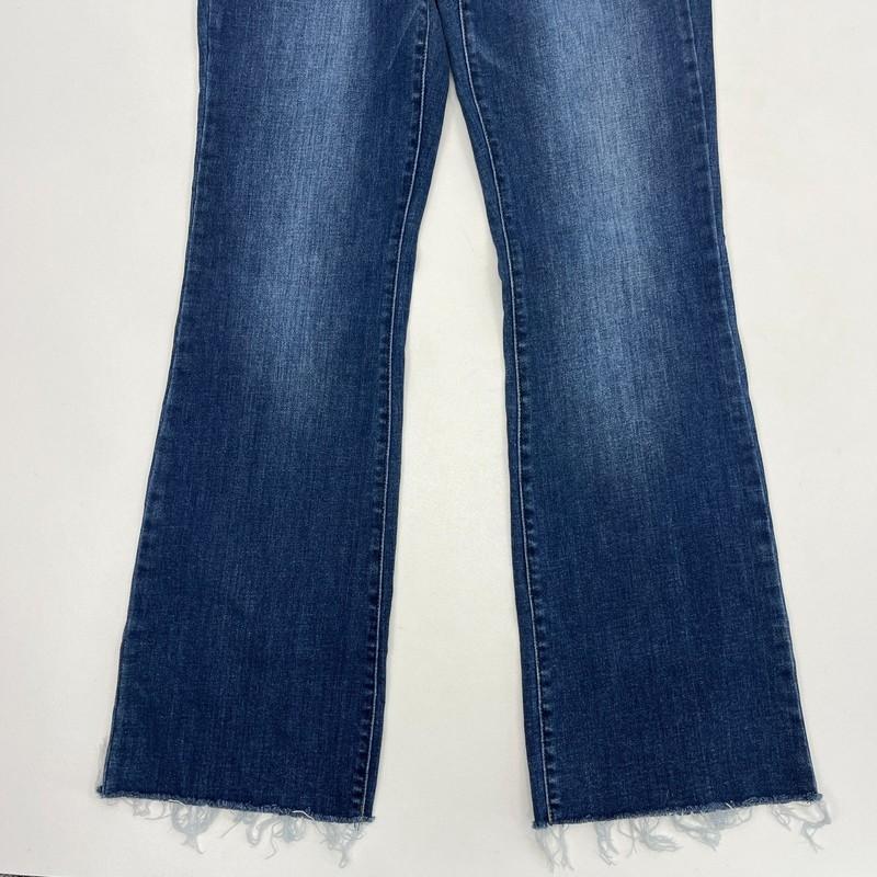 Judy Blue Jeans 15/32 Blue Bootcut Dark Wash High Rise Stretch Raw Hem Denim