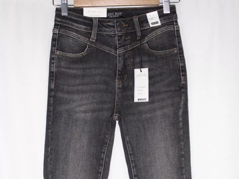 Judy Blue Jeans Skinny Fit High Waist Front Yoke Size 25 Black JB88287