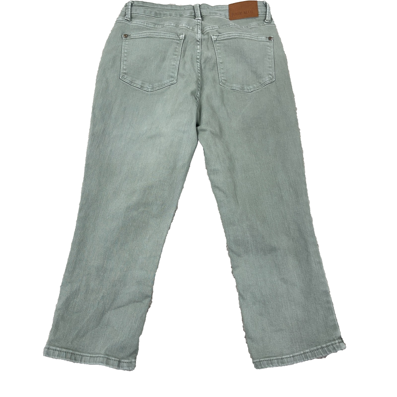 Judy Blue Jeans Women 9 29 Green Carpi Stretch Denim Pants Garment Dyed