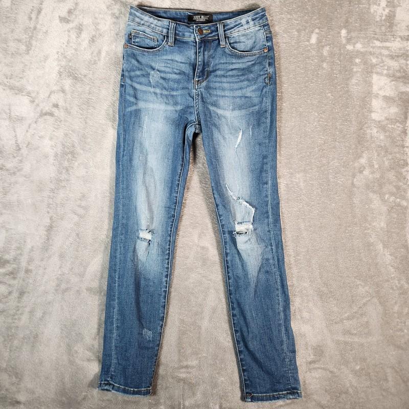 Judy Blue Jeans Women’s 27X27 (Tag 28) Blue Relaxed Fit JB8271DK Destroyed